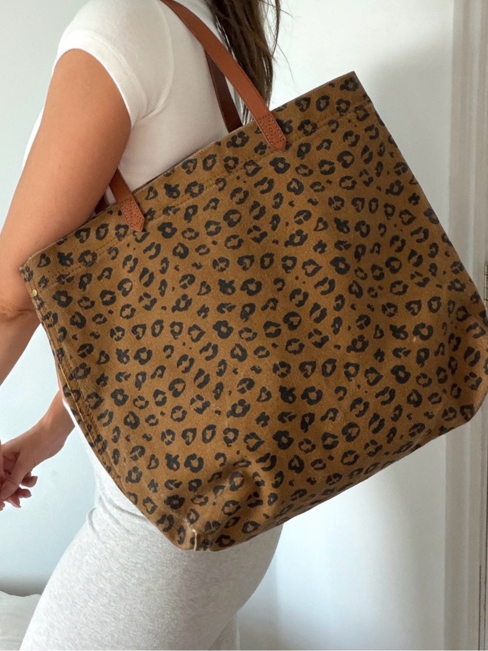 NWT Madewell Canvas Transport Tote - Leopard - sold out online!